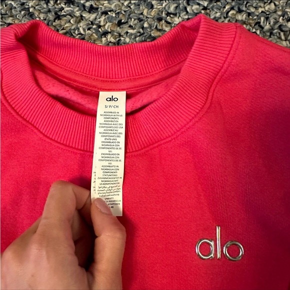 NWT ALO YOGA Accolade Crew Neck Pullover Pink Summer Crush - Picture 5 of 6